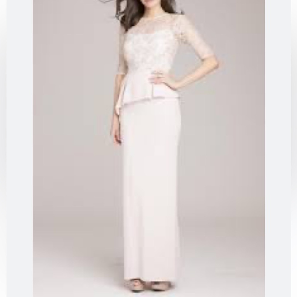 NWT En Focus Blush Pink Maxi top Lace Dress Size 4